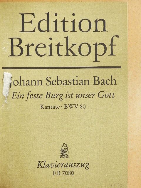 Gustav Schreck - Kantate BWV 80-89. [antikvár]