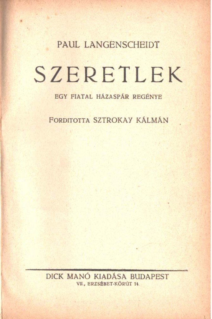 Langenscheidt, Paul - Szeretlek [antikvár]
