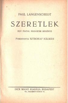 Langenscheidt, Paul - Szeretlek [antikvár]