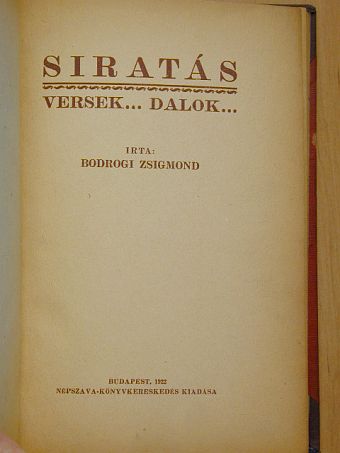 Bodrogi Zsigmond - Siratás [antikvár]