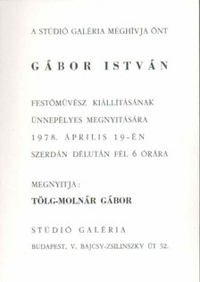 Meghívó Gábor István festőművész kiállításának megnyitójára [antikvár]