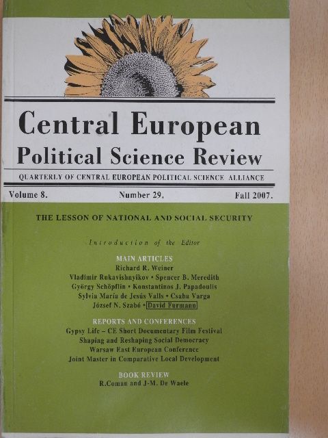 Richard R. Weiner - Central European Political Science Review Fall 2007. [antikvár]