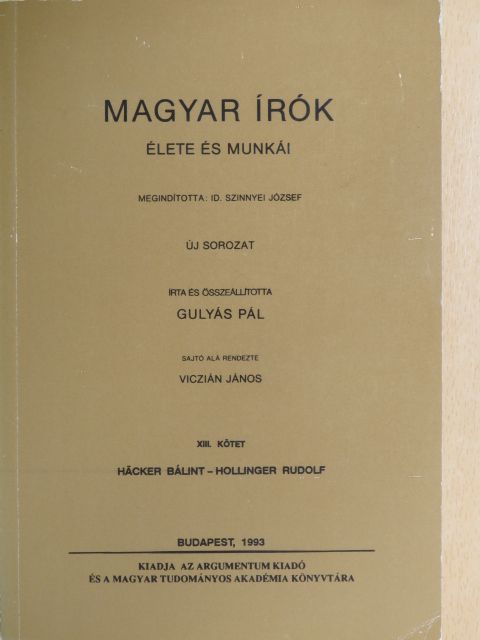 Dr. Gulyás Pál - Magyar írók élete és munkái XIII. (töredék) [antikvár]