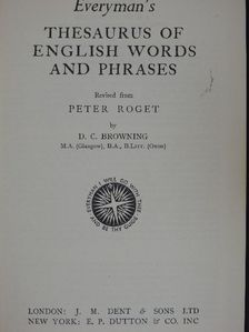 Peter Roget - Everyman's Thesaurus of English Words and Phrases [antikvár]