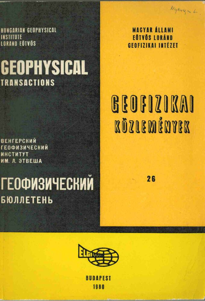Sz. Kilényi Éva - Geofizikai közlemények 26 [antikvár]