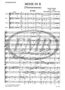 HAYDN,J - MESSE IN B (THERESIENMESSE) CHORPARTITUR