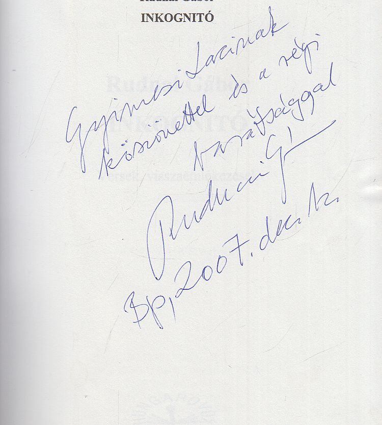 Rudnai Gábor - Inkognitó (dedikált) [antikvár]