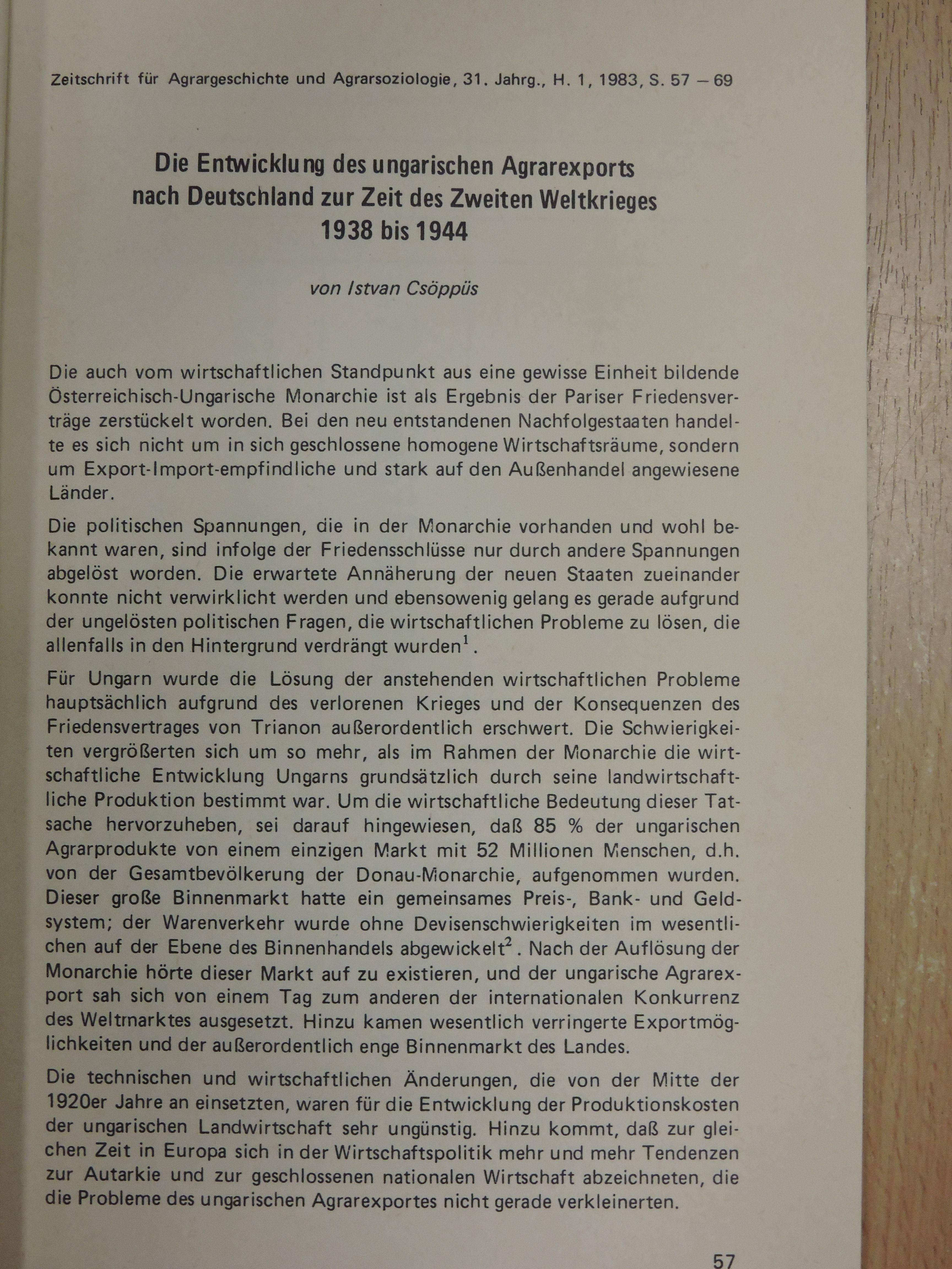 Csöppüs István - Die Entwicklung des ungarischen Agrarexports nach Deutschland zur Zeit des Zweiten Weltkrieges 1938 bis 1944 (dedikált példány) [antikvár]