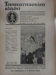 Bábonyi Endre - Természettudományi Közlöny 1932. februárius 1-15. [antikvár]