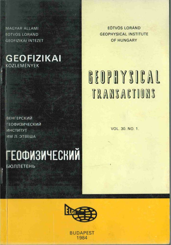 Sz. Kilényi Éva - Geofizikai közlemények vol. 30. no. 1 [antikvár]
