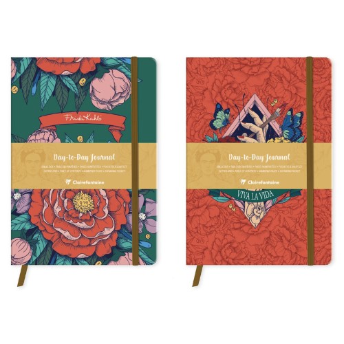 P4114-1296 - Határidőnapló öröknaptár Clairefontaine Frida Kahlo A/5 96 lapos, pontozott