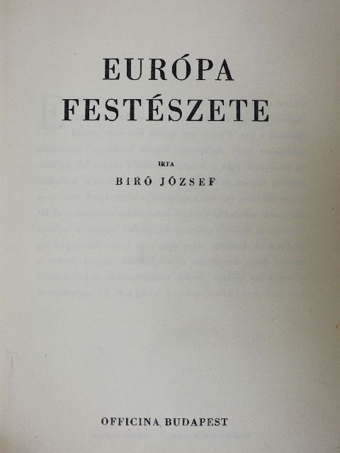 Biró József - Európa festészete [antikvár]