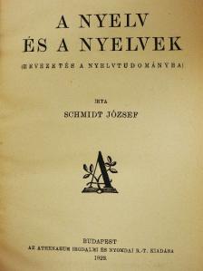 Schmidt József - A nyelv és a nyelvek [antikvár]