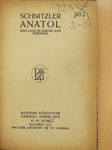 Arthur Schnitzler - Anatol [antikvár]