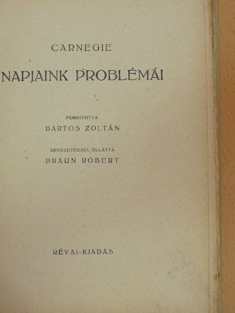 Carnegie - Napjaink problémái [antikvár]