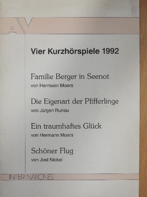 Hermann Moers - Vier Kurzhörspiele 1992 [antikvár]