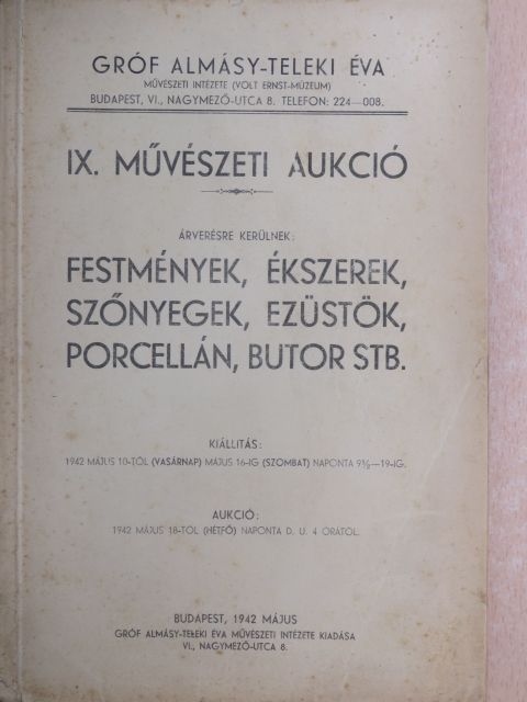 IX. művészeti aukció [antikvár]