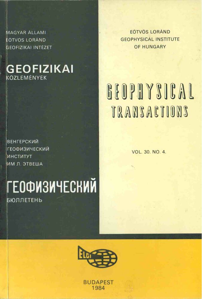 Sz. Kilényi Éva - Geofizikai közlemények vol. 30. no. 4 [antikvár]