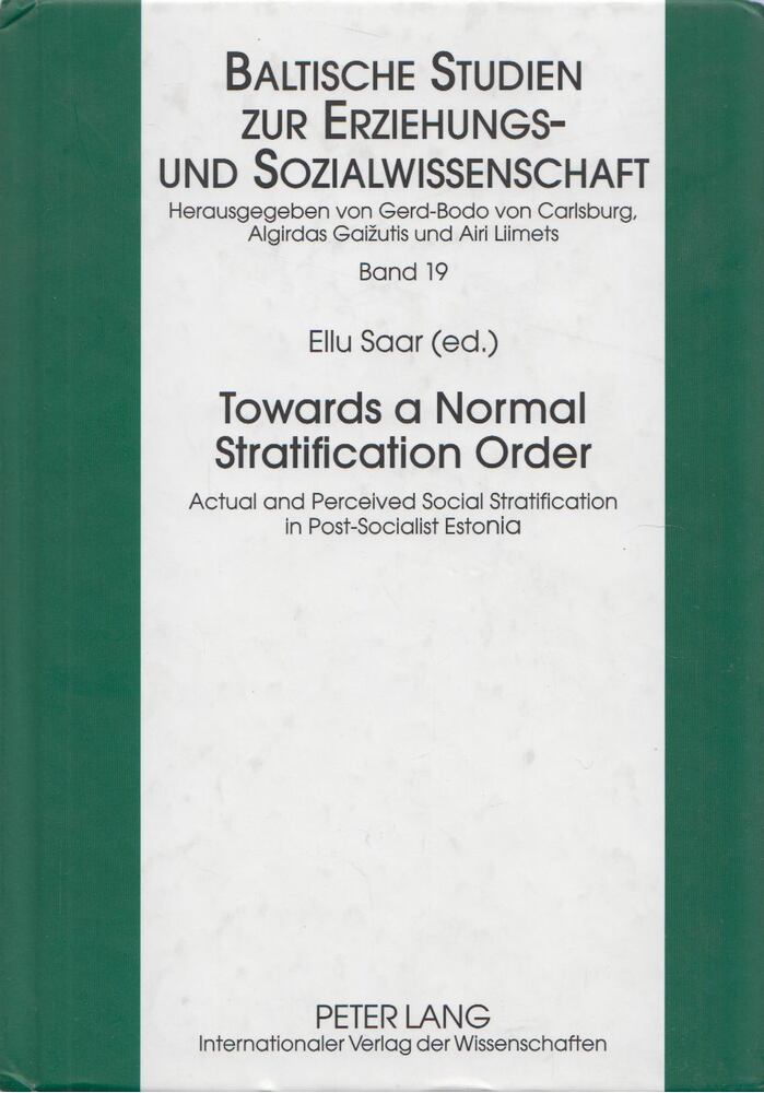 Ellu Saar - Towards a Normal Stratification Order [antikvár]