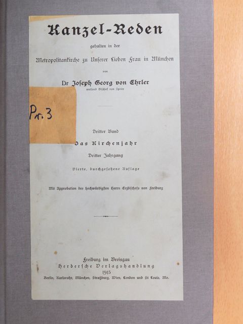 Dr. Joseph Georg von Ehrler - Das Kirchenjahr (gótbetűs) [antikvár]