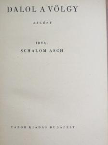 Schalom Asch - Dalol a völgy [antikvár]