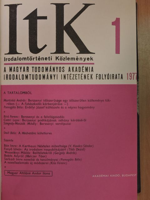 Bálint György - Irodalomtörténeti Közlemények 1977/1-6. [antikvár]