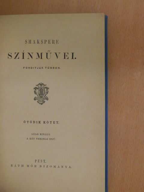 Shakspere - Shakspere színművei V. [antikvár]