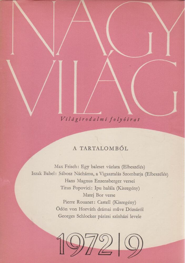 KARDOS LÁSZLÓ - Nagyvilág 1972/9. [antikvár]