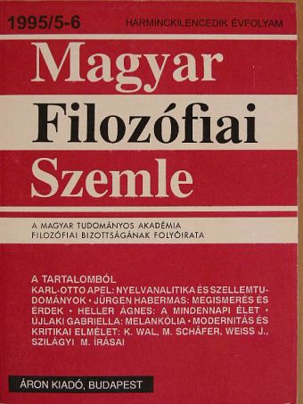 Magyar Filozófiai Szemle 1995/5-6. [antikvár]