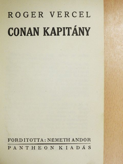 Roger Vercel - Conan kapitány [antikvár]