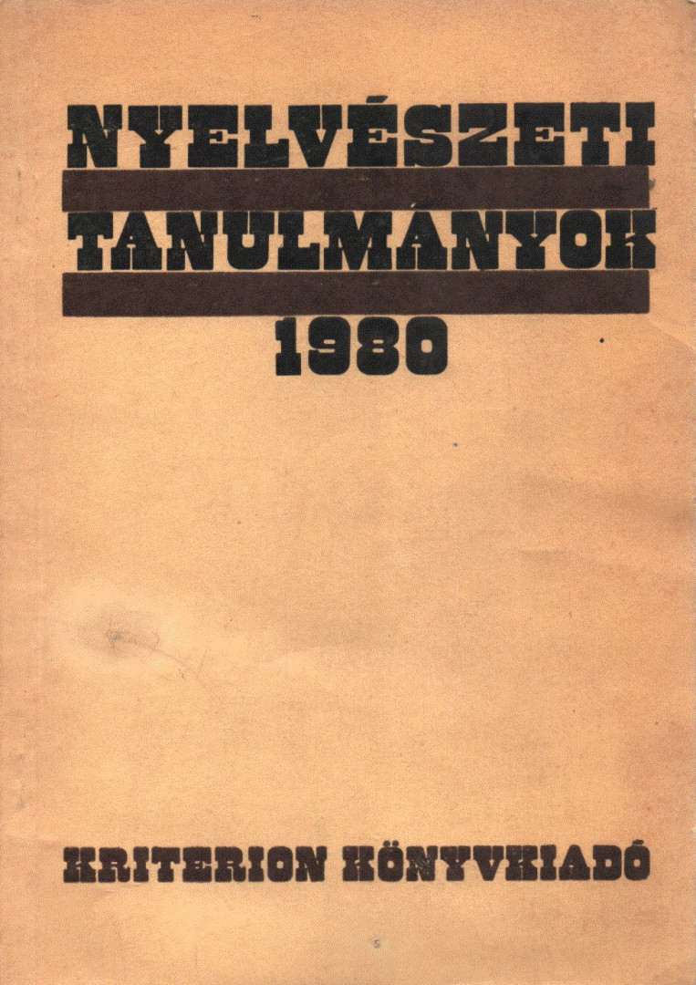 Teiszler Pál - Nyelvészeti tanulmányok 1980 [antikvár]