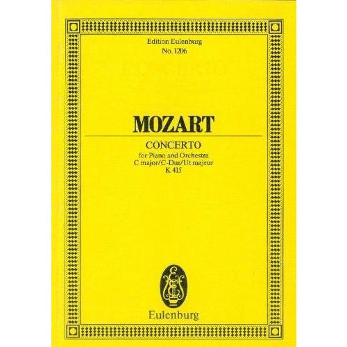 MOZART, W,A, - CONCERTO FOR PIANO AND ORCHESTRA C MAJOR K 415, TASCHENPARTITUR