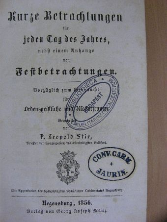 Kurze Betrachtungen für jeden Tag des Jahres nebst einem Anhange von Festbetrachtungen (gótbetűs) [antikvár]