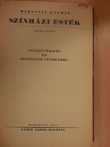 Harsányi Kálmán - Színházi Esték [antikvár]