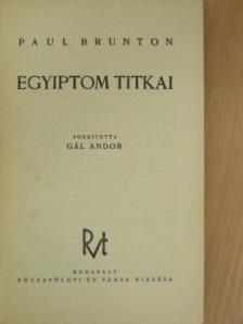 Paul Brunton - Egyiptom titkai [antikvár]