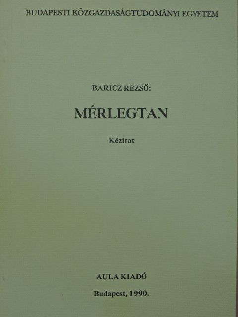 Baricz Rezső - Mérlegtan [antikvár]