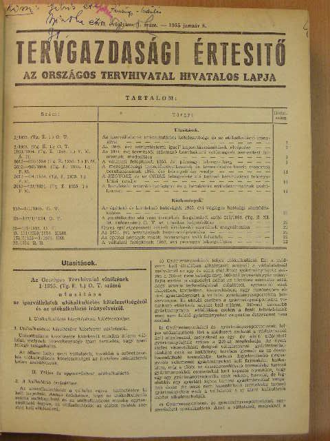 Tervgazdasági Értesítő 1955. január-december + különszám [antikvár]