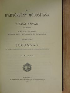 Az ipartörvény módosítása I. [antikvár]