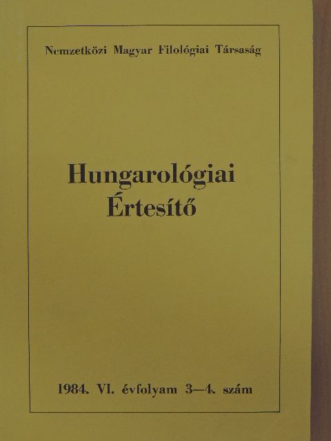 Hungarológiai Értesítő 1984/3-4. [antikvár]