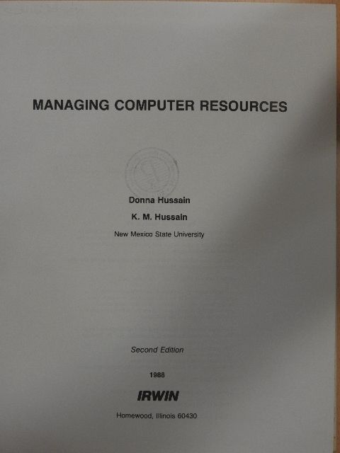 Donna Hussain - Managing Computer Resources [antikvár]