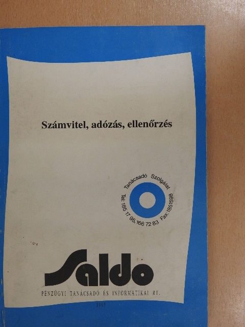 Dr. Szakács Imre - Számvitel, adózás, ellenőrzés [antikvár]
