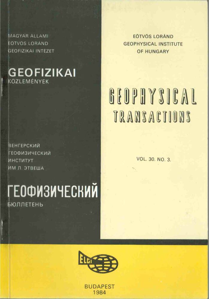 Sz. Kilényi Éva - Geofizikai közlemények vol. 30. no. 3 [antikvár]