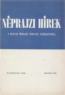 Selmeczi Kovács Attila - Néprajzi hírek 1986 / 1. [antikvár]