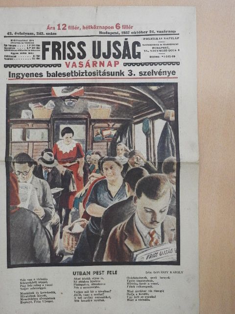 Lestyán Sándor - Friss Ujság Vasárnap 1937. október 24. [antikvár]