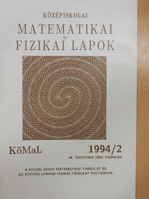 Rábai Imre - Középiskolai matematikai és fizikai lapok 1994. február [antikvár]