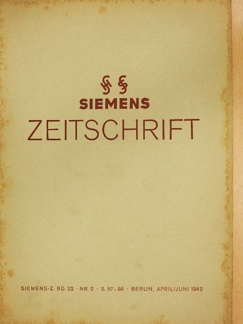A. Haag - Siemens Zeitschrift April/Juni 1942 [antikvár]