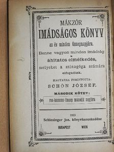 Mákzór imádságos könyv az év minden ünnepnapjára II. [antikvár]