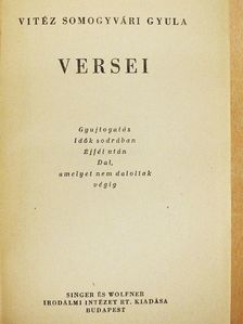 Vitéz Somogyvári Gyula - Vitéz Somogyvári Gyula versei [antikvár]