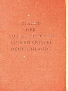 Statut der Sozialistischen Einheitspartei Deutschlands [antikvár]