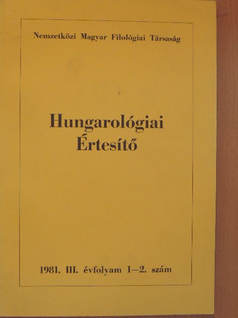 Hungarológiai Értesítő 1981/1-2. [antikvár]